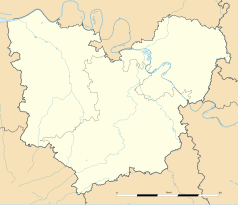 Mapa konturowa Eure, blisko centrum na lewo u góry znajduje się punkt z opisem „Épégard”