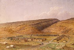 Fort Defiance, New Mexico (now Arizona) by Seth Eastman (1808–1875), painted 1873