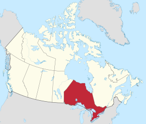 Poziția localității Ontario