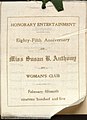 Program from 85th anniversary Susan B Anthony Woman's Club of Albuquerque, 1905