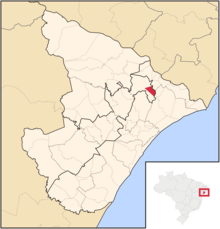 Location of Malhada dos Bois in Sergipe