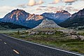 Soda Butte and Amphitheater Mountain at sunset