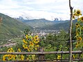 8 août 2007 Vue de Thimphu, capitale du Bhoutan, depuis Sangey Gang