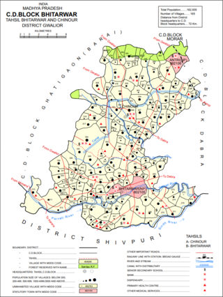 <span class="mw-page-title-main">Bhitarwar</span> Municipality in Madhya Pradesh, India