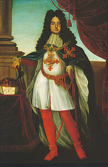 The Duke of Parma wearing the ceremonial robes of the order Francesco Farnese.jpg