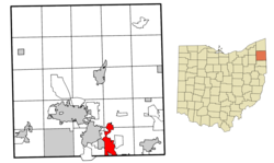 Location of Girard in Trumbull County within the state of Ohio