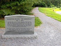 Valentine Sevier monument at Sycamore Shoals; the Seviers arrived in the Sycamore Shoals area in 1773. Valentine-sevier-monument-tn1.jpg