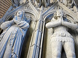 Het graf van Margaretha (links) en Gerard (rechts) van Berg en Ravensberg (Dom van Altenberg).