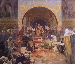 Mucha's The Slav Epic cycle No.4: Tsar Simeon I of Bulgaria (1923)