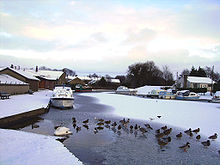 Basin at Carnforth, frozen over in the winter Carnforth Canal.jpg