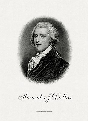 Bureau of Engraving and Printing portrait of Dallas as Secretary of the Treasury