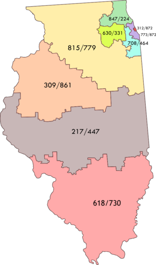 <span class="mw-page-title-main">Area codes 708 and 464</span> Area code for southern suburbs of Chicago, Illinois