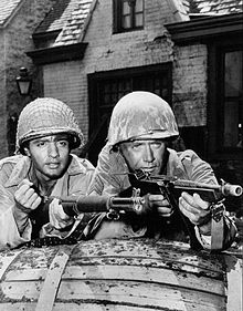 Sal Mineo and Vic Morrow in a 1965 episode Sal Mineo Vic Morrow Combat 1965.JPG