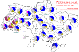 Кількість релігійних громад в Україні, 2004 рік[89]