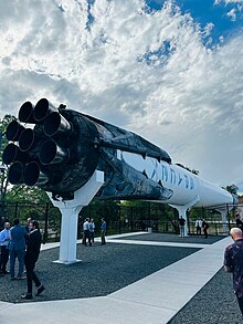 Falcon 9 Rocket Booster opened for general public at Dish Network's Littleton, CO office is a type of reusable rocket that SpaceX used for repeated launches