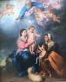 Allah Bapa (atas), Roh Kudus (seekor merpati), dan Kanak-Kanak Yesus, lukisan karya Bartolomé Esteban Murillo (wafat 1682)