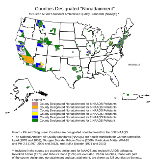 <span class="mw-page-title-main">National Ambient Air Quality Standards</span> US EPA limits on certain air pollutants