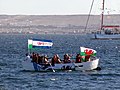 Recreation of the landing of Mimosa sailboat.