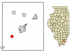 Location of Carrier Mills in Saline County, Illinois.