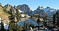 Summit Chief Mountain left of center, from Tank Lakes