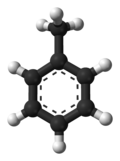 Molecuulmodel van tolueen