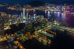 Tsim Sha Tsui waterfront, Victoria Harbour from Sky100