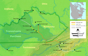 The Wilderness Road and the Transylvania Purchase Wilderness road en.png