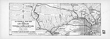 Map shows Los Angeles, Santa Monica and Hollywood depicted with grids. The mountains and Topanga Canyon are done with hatch marks.