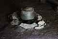 Craggaunowen - Crannog - roundhouse - pot on fire