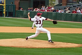 Smyly pitching for the Arkansas Razorbacks Drew Smyly Uark.jpg