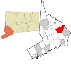 Monroe's location within Fairfield County and Connecticut