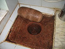 Traditional grinding stone used for making chutney, dosa batter and idli batter, in India today. Grinding stone.jpg