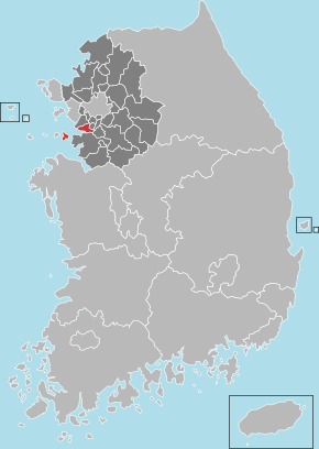 Localização de Ansan na Coreia do Sul