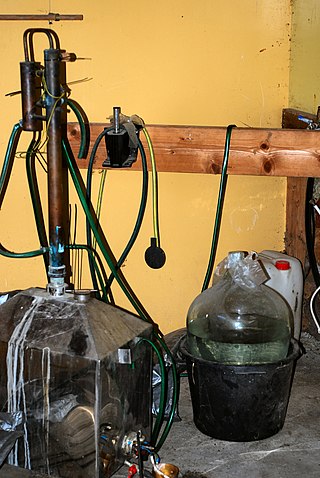 <span class="mw-page-title-main">Moonshine</span> High-proof distilled spirit, generally produced illicitly