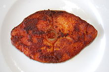 Seer Fish Fry, a common dish in the south Indian state of Kerala Seer Fish Fry.JPG