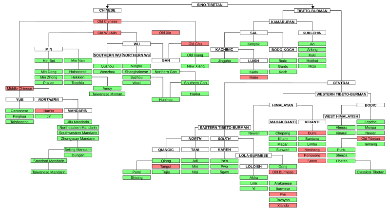 Western Tibeto-Burman languages, largely following Thurgood and La Polla (2003).[1]