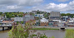 A view of Saint-Georges, with the CEGEP at the top of the hill.