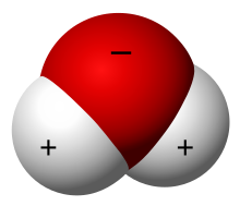 Water molecule 3D with-signs.svg