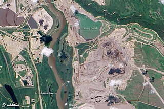 <span class="mw-page-title-main">Oil sands tailings ponds (Canada)</span> Engineered dam and dyke systems used to capture oil sand tailings