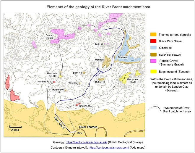 geology of the River Brent catchment area
