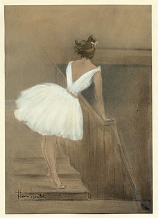 Dans les coulisses by Henri Boutet, lithographic print from L'Estampe moderne, Paris