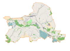 Mapa konturowa gminy Kamieniec Ząbkowicki , po lewej znajduje się punkt z opisem „Pilce”