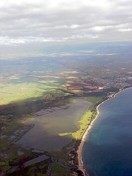 Aerial photograph of Kealia Pond