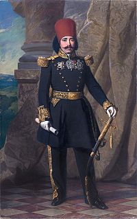 Mustapha Khaznadar (ca. 1817-1878) was a Muslim Greek who served as Prime Minister of Tunis. Mustapha Khaznadar 1846.jpg