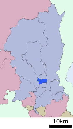 Nakagyōn suuralueen sijainti Kioton kaupungissa