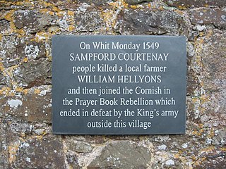 <span class="mw-page-title-main">Battle of Sampford Courtenay</span> Battle in the Western Rebellion of 1549