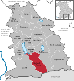 Läget för Rottach-Egern i Landkreis Miesbach