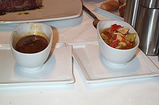 <span class="mw-page-title-main">Steak sauce</span> Brown sauce for seasoning of steaks