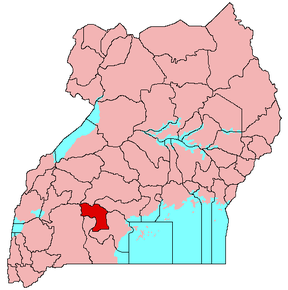 Harta districtului Sembabule în cadrul Ugandei