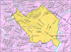 Census Bureau map of Linden, New Jersey